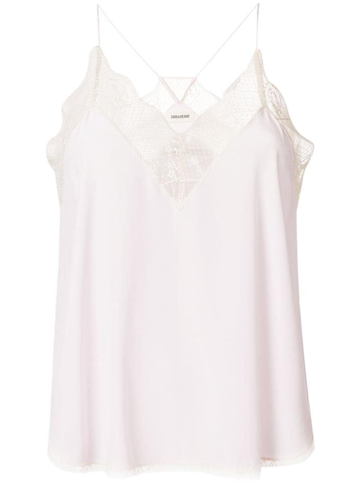 Zadig & Voltaire Lace Inserts Cami Top - Pink & Purple