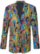 Issey Miyake Geometric Abstract Print Blazer, Men's, Size: 4, Wool/cupro