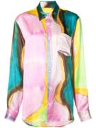 Rachel Comey - Dyed Shirt - Women - Silk - L, Blue, Silk