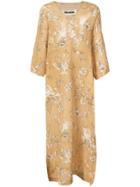 Uma Wang Floral Kaftan Dress - Brown