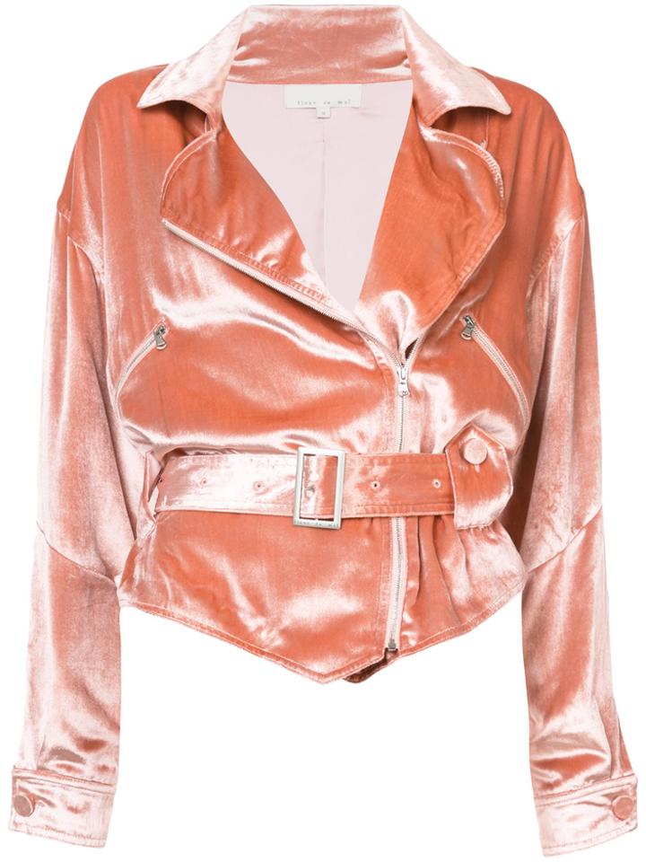 Fleur Du Mal Panne Rider Jacket - Pink & Purple