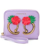 Versace Flower Appliqué Wallet - Pink & Purple