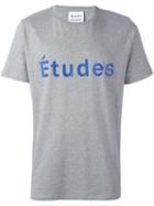 Études Logo Print T-shirt, Men's, Size: Large, Grey, Cotton