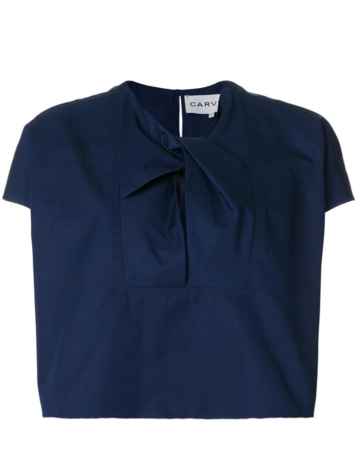 Carven Tie Neck Blouse - Blue