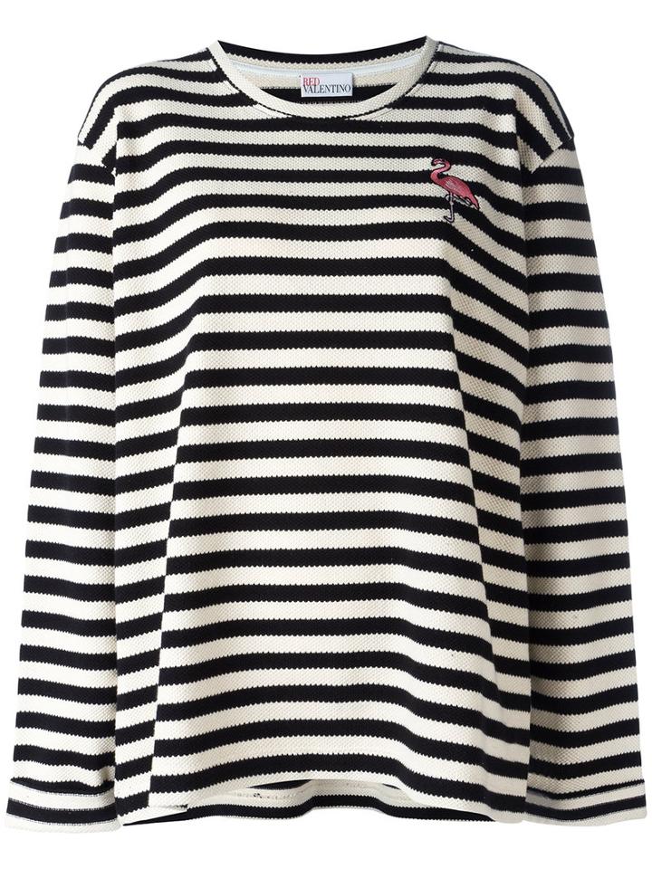 Red Valentino - Striped Jumper - Women - Cotton/acrylic/polyester/viscose - M, White, Cotton/acrylic/polyester/viscose