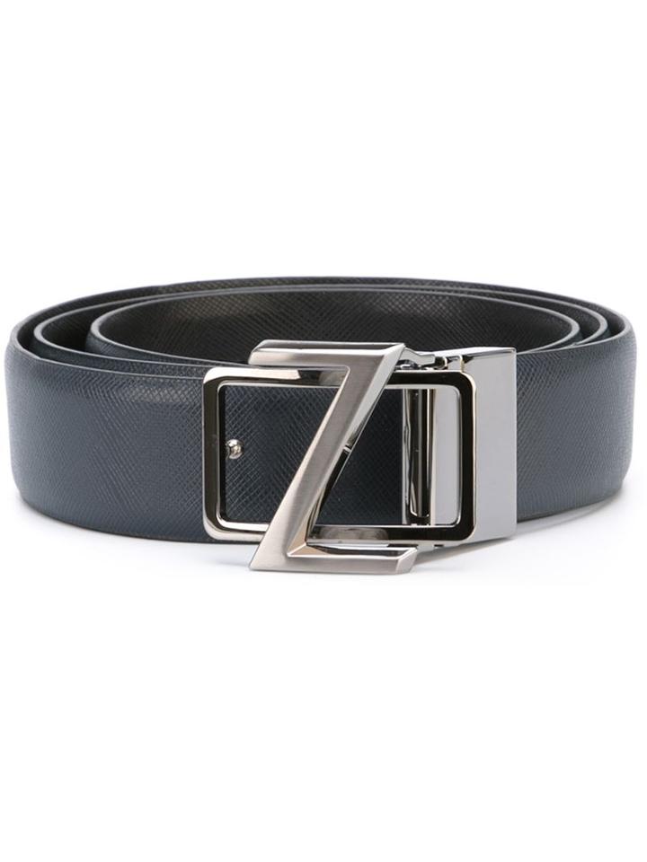 Z Zegna Logo Buckle Belt