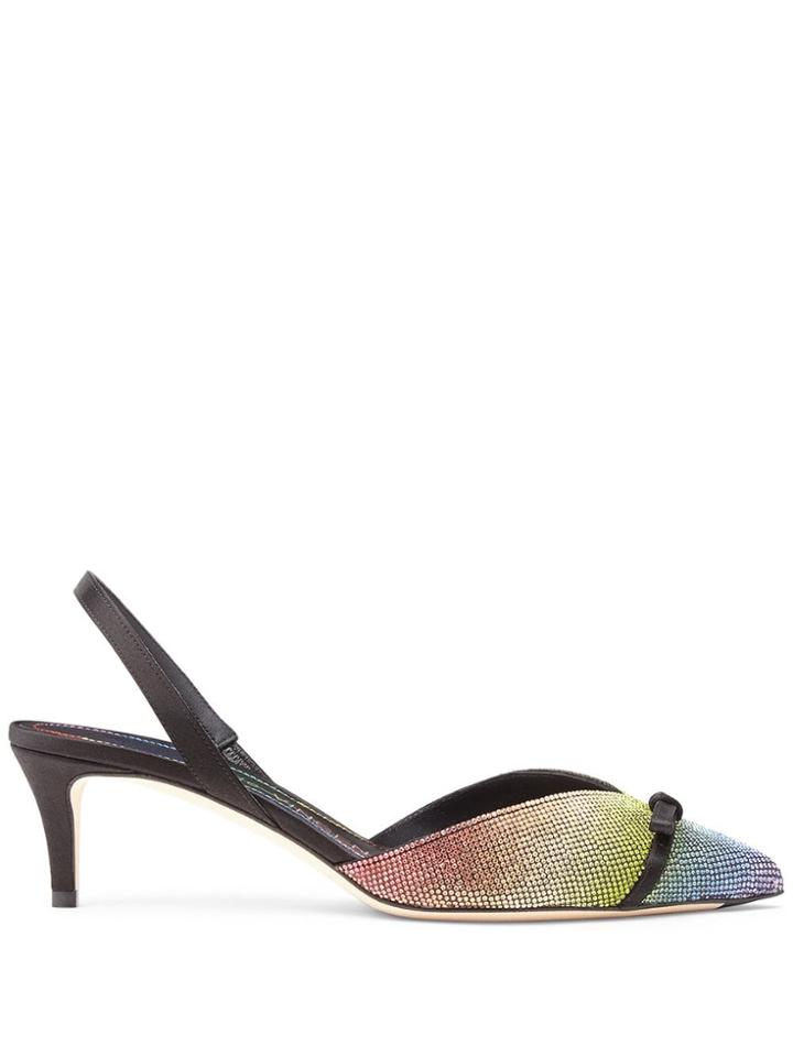 Marco De Vincenzo Rainbow Rhinestone Embellished Pumps - Black
