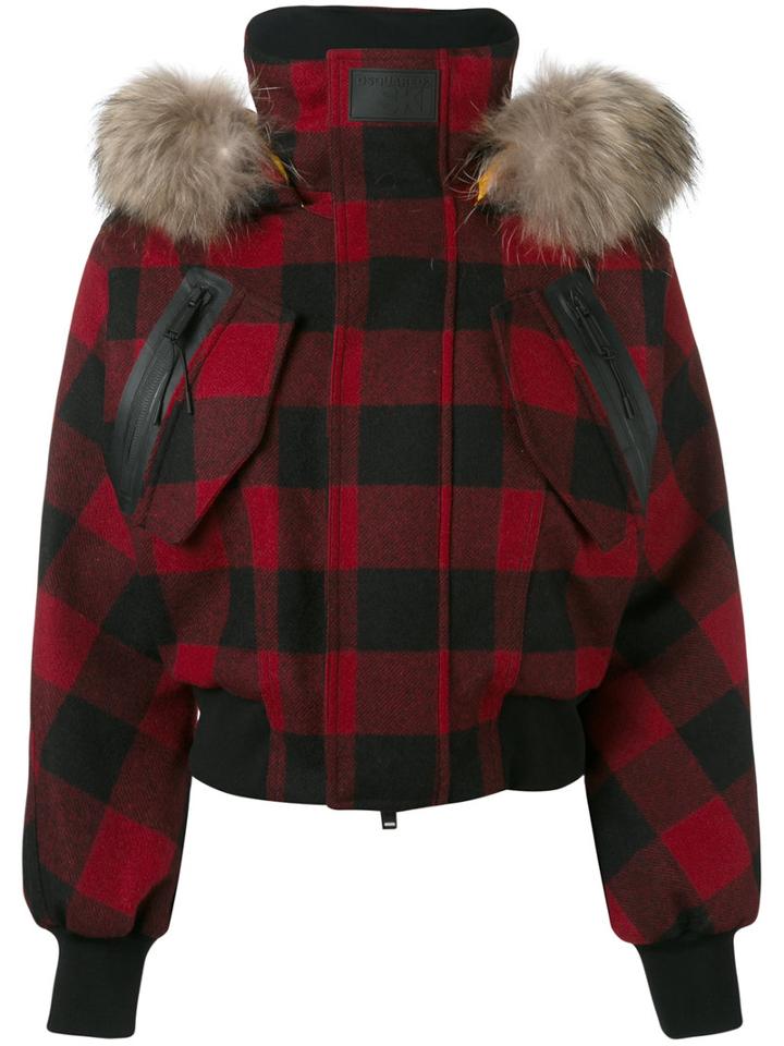 Dsquared2 - Ski Jacket - Women - Feather Down/polyamide/polyester/racoon Fur - 40, Red, Feather Down/polyamide/polyester/racoon Fur