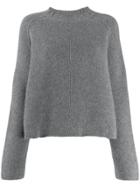 Kristensen Du Nord Textured Knit Crew Neck Sweater - Grey