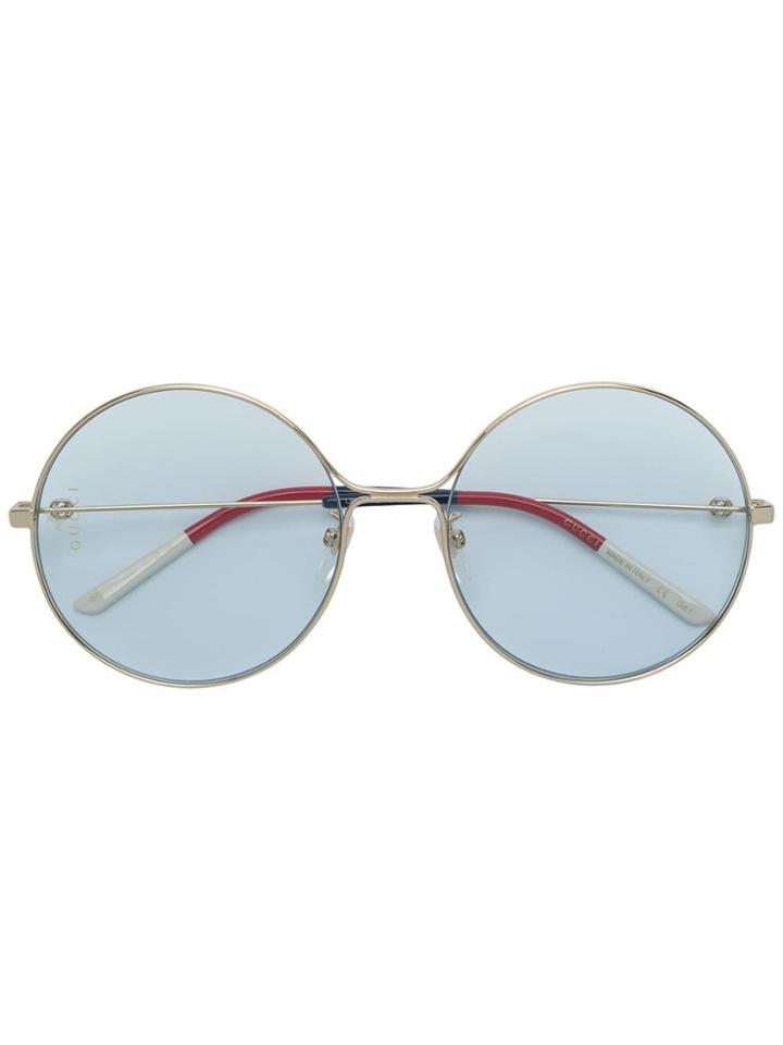 Gucci Eyewear Round Frame Sunglasses - Gold
