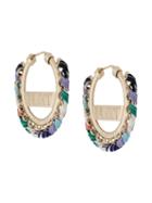 Emilio Pucci Logo Engraved Woven Hoop Earrings - Gold