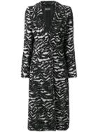 Just Cavalli Long Animal Print Coat - Black