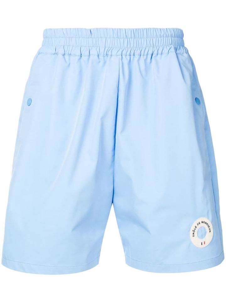 Drôle De Monsieur Logo Patch Shorts - Blue