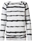 Baja East Striped Jumper, Men's, Size: 3, White, Cashmere/wool