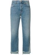J Brand Asymmetric Cropped Jeans - Blue