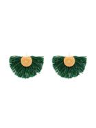 Katerina Makriyianni Wool Fan Earrings - Green