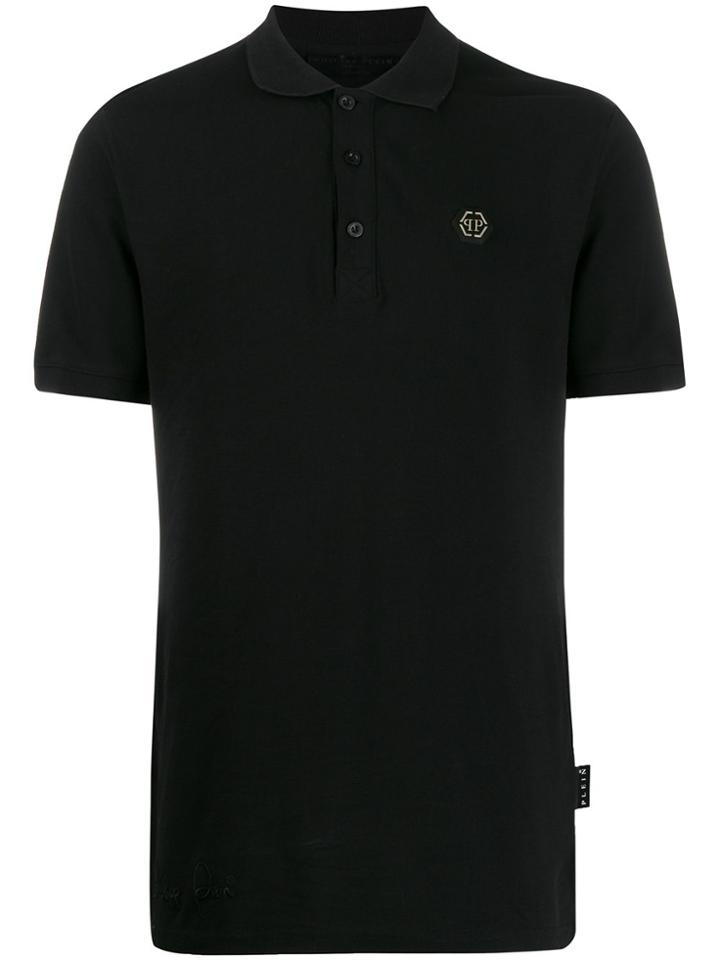 Philipp Plein Rhinestone Skull Polo Shirt - Black
