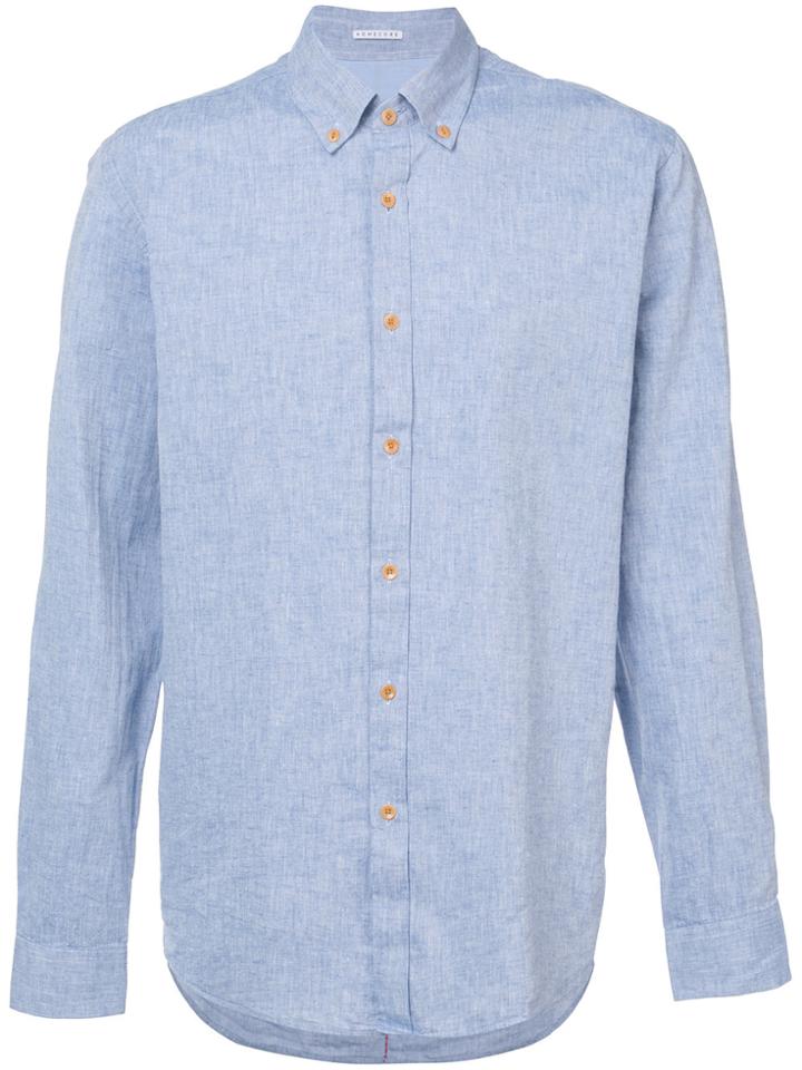 Homecore Contrast Button Tokyo Shirt - Blue