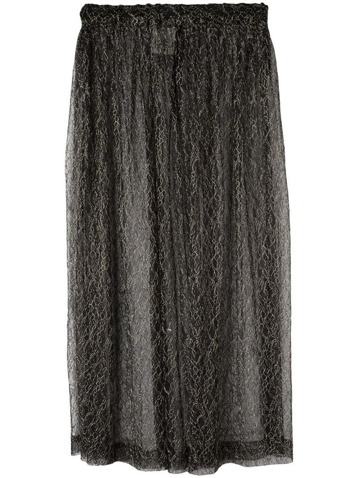 Comme Des Garçons Pre-owned Sheer Midi Skirt - Black