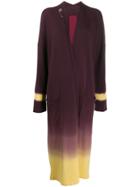Masnada Long Ombré Knit Cardigan - Purple