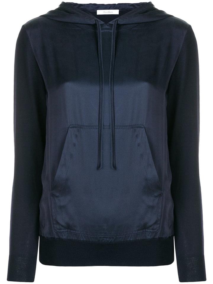 Max Mara Contrasting Front Panel Hoodie - Blue