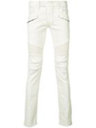 Balmain - Skinny Biker Jeans - Men - Cotton/polyurethane - 33, White, Cotton/polyurethane