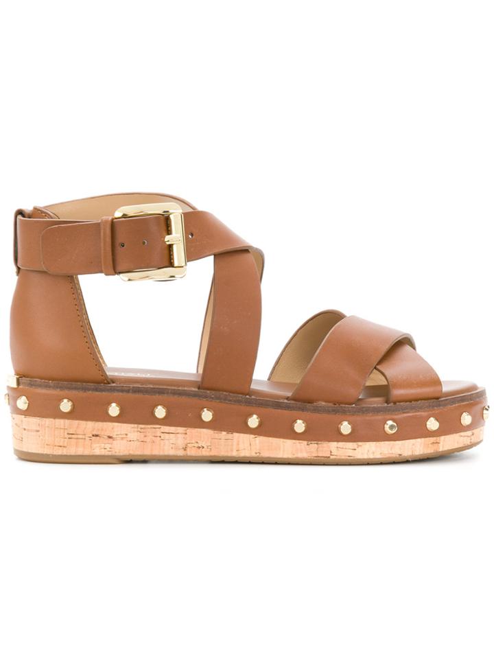 Michael Michael Kors Darby Flatform Sandals - Brown
