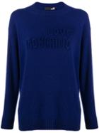 Love Moschino Stitched Logo Jumper - Blue