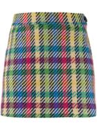 Attico Colour-block Mini Skirt - Green