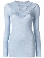 Prada Ruffle-trimmed Sweater - Blue