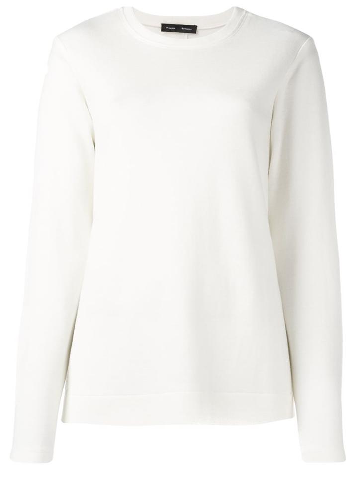 Proenza Schouler Side Tie Jumper, Women's, Size: Medium, White, Cotton/nylon/wool
