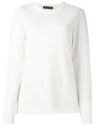 Proenza Schouler Side Tie Jumper, Women's, Size: Medium, White, Cotton/nylon/wool