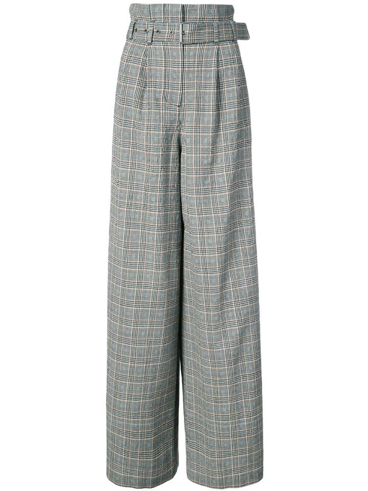 Maison Margiela Checked Flared Trousers - Brown