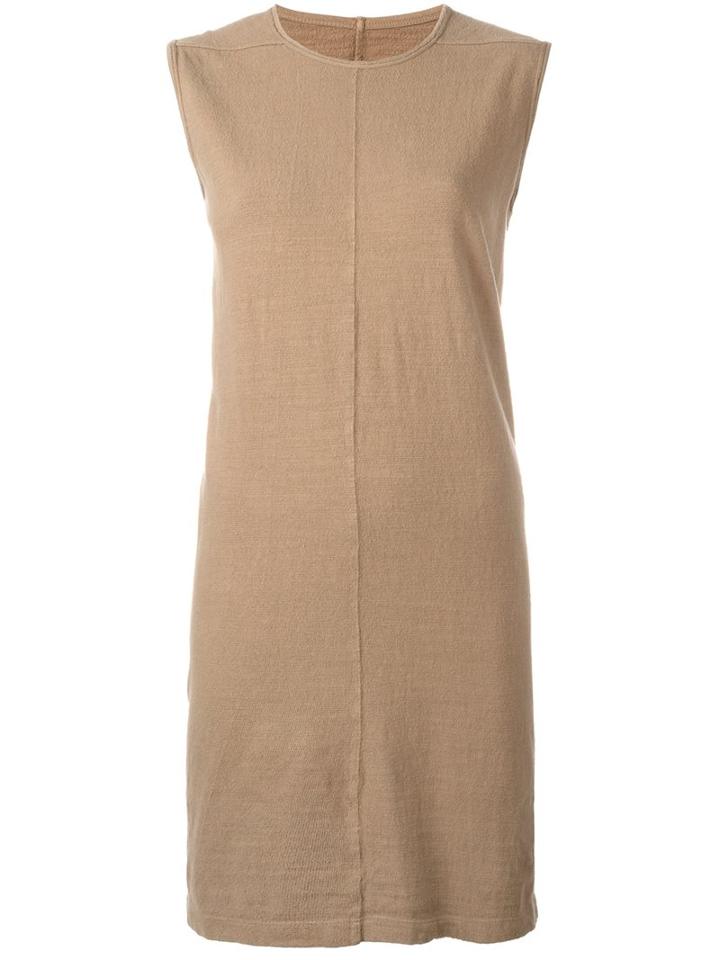 Rick Owens Drkshdw - Sleeveless Shift Dress - Women - Cotton - M, Nude/neutrals, Cotton
