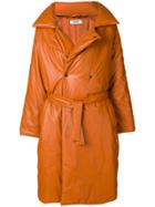 Marios Oversized Belted Coat - Yellow & Orange