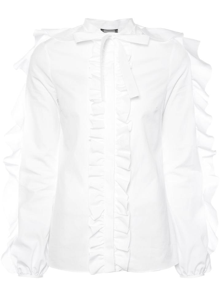 Giambattista Valli Long Sleeved Ruffle Shirt - White