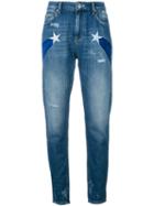 Zoe Karssen - Star Detail Jeans - Women - Cotton - 29, Blue, Cotton