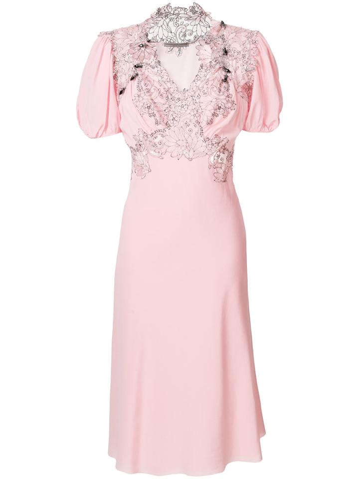 Ermanno Scervino Lace Front Dress - Pink & Purple