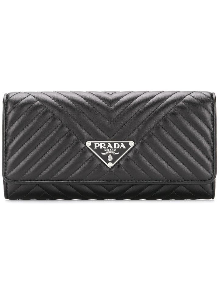 Prada Diagramme Continental Wallet - Black