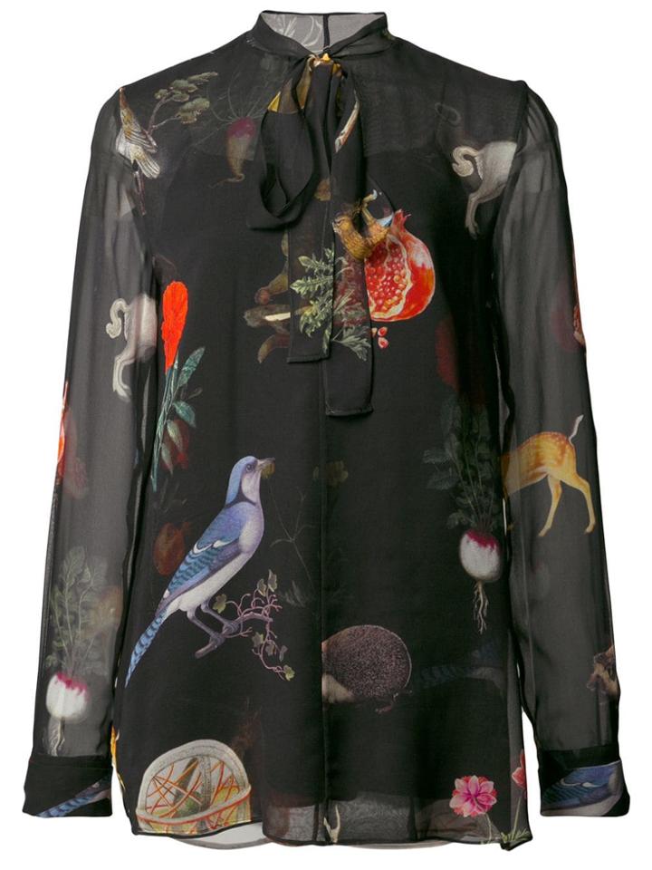 Oscar De La Renta Nature Print Blouse - Black