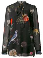 Oscar De La Renta Nature Print Blouse - Black