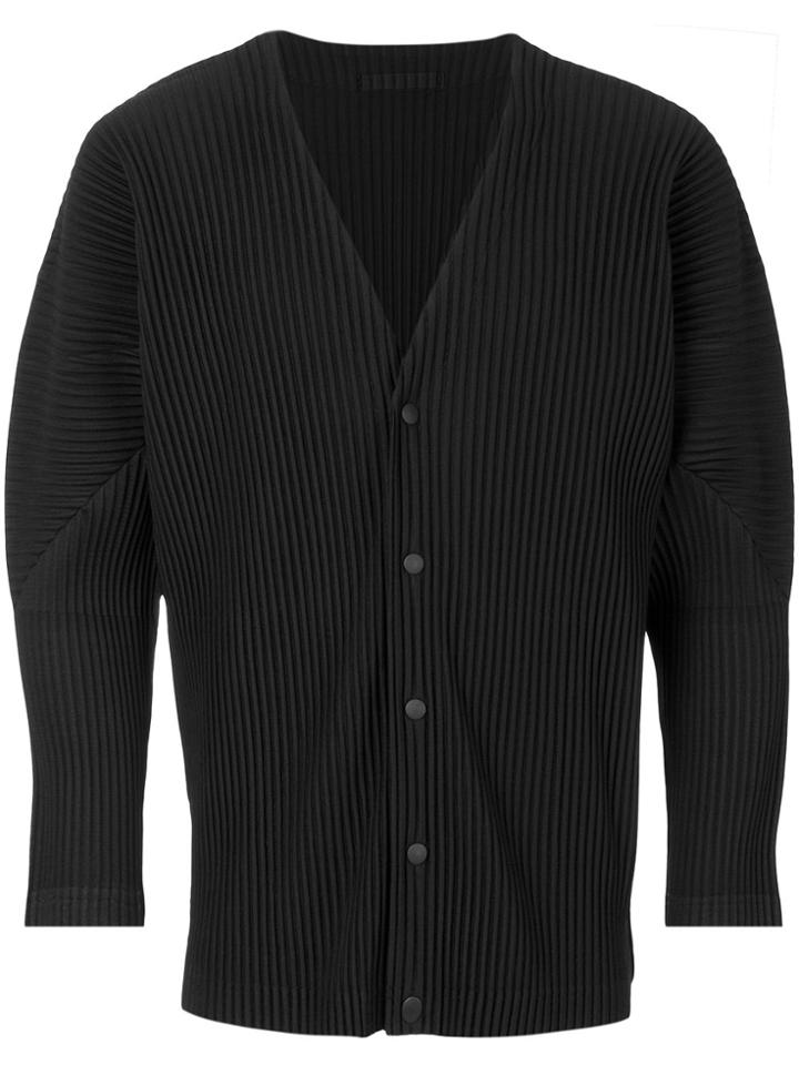 Homme Plissé Issey Miyake Pleated Cardigan - Black
