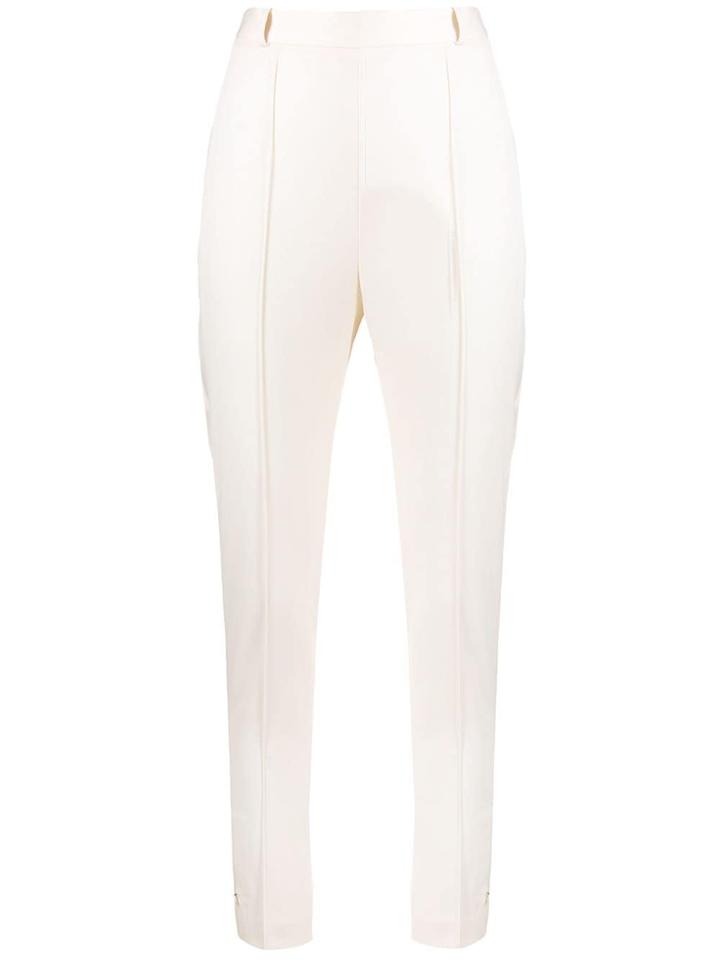 Styland High Waisted Skinny Trousers - White