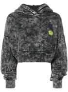Amiri Cropped Hoodie - Black
