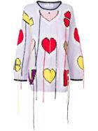 Philosophy Di Lorenzo Serafini Heart Embroidered Sweater With Fringe