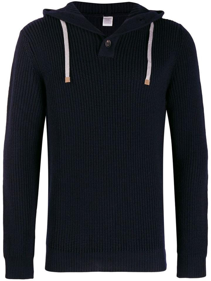 Eleventy Hooded Jumper - Blue