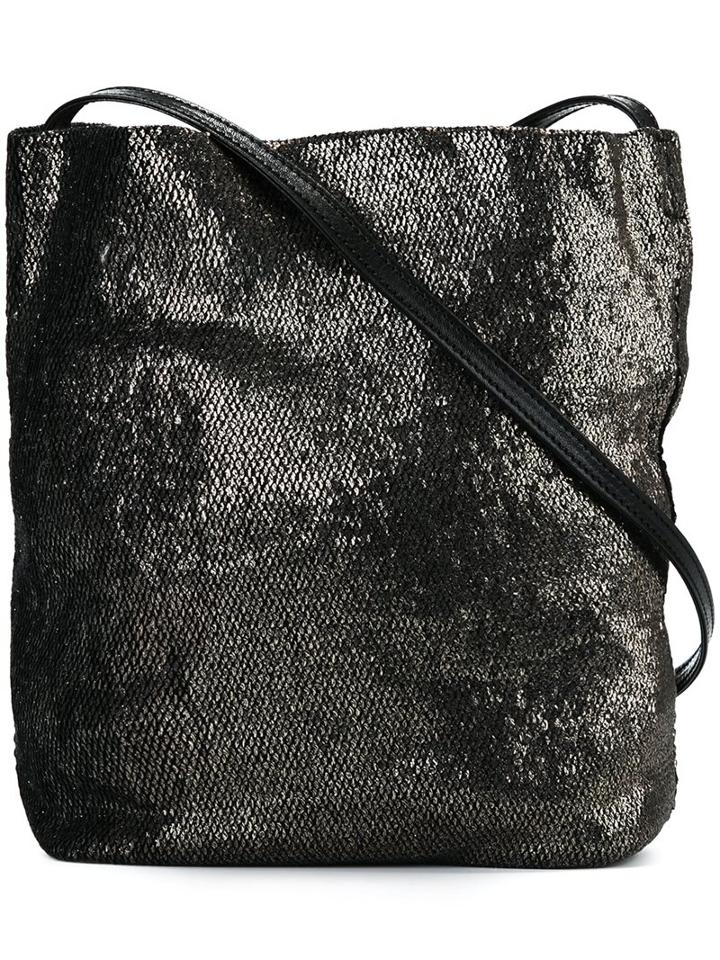 Ann Demeulemeester Metallic Effect Crossbody Bag, Women's, Black