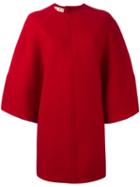 Marni Cape Sleeve Dress, Women's, Size: 38, Red, Virgin Wool/silk