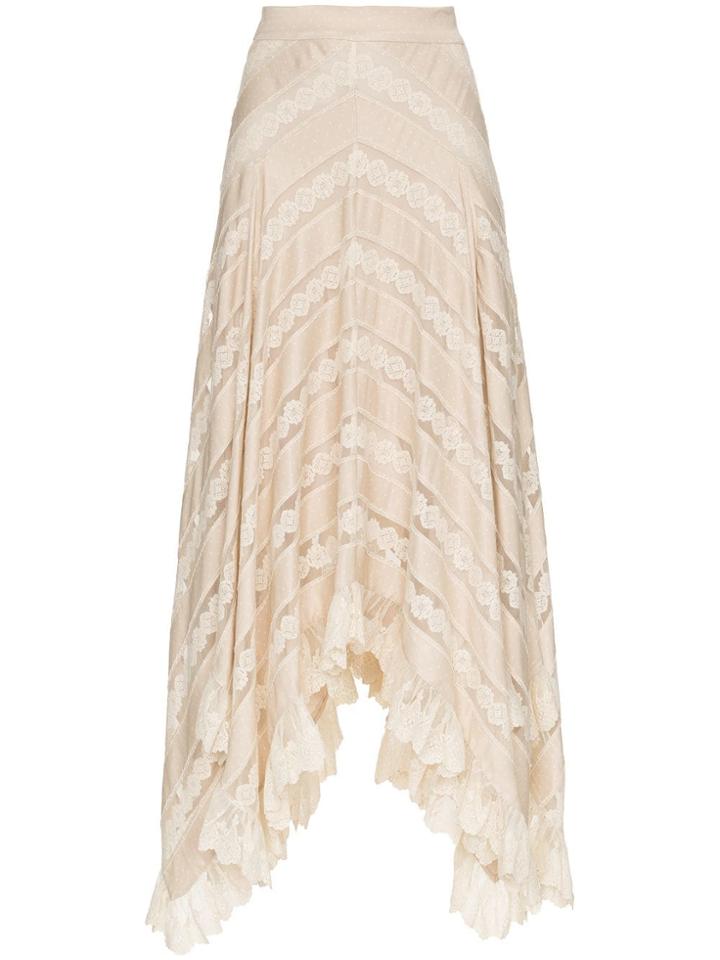 Zimmermann Unbridled Chevron Panel Skirt - Nude & Neutrals