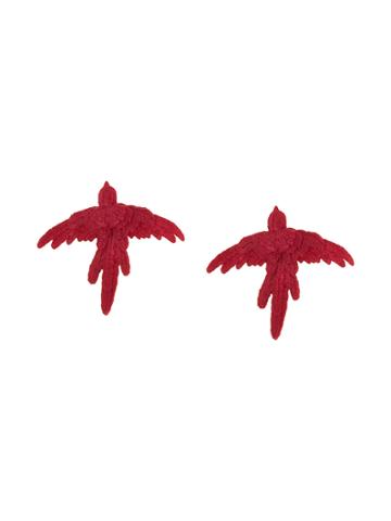 Olgafacesrok Small Bird Earrings - Red
